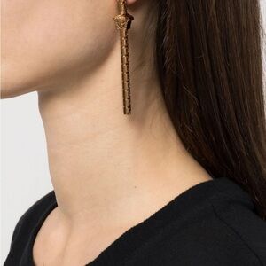Versace Gold Medusa Drop Earrings